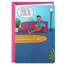 Hallmark Shoebox Funny Mother's Day Card from Husband or Partner (Guy on Couch)