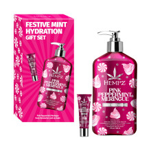 Hempz Ensemble Cadeau Hydratation Menthe Festive, Lotion et Baume à Lèvres Duo, Édition Limitée