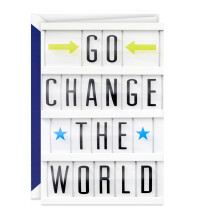 Carte de Graduation Hallmark Signature (Tableau Lettre Go Change the World)