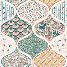 RoomMates RMK12692PLW Warm Multi Pippa Peel and Stick Wallpaper,Pink