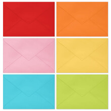 Hallmark Multicolor Bulk Envelope Assortment (100 Envelopes) Red, Orange, Yellow, Pink, Lime Green, Turquoise Blue
