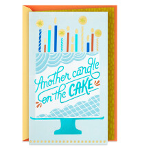 Hallmark Birthday Card (Another Candle on the Cake) for Mom, Dad, Aunt, Uncle, Friend