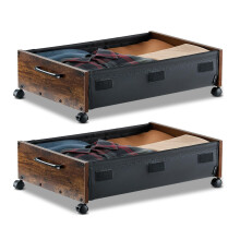 VEVOR Contenitore Sottletto con Ruote, 36.0 x 18.1 x 7.3 pollici, Contenitori Sottletto con Coperchio Trasparente