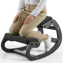 Silla de rodillas ergonómica VEVOR, silla de postura de madera con cojines de espuma ajustables, marco de madera sólido