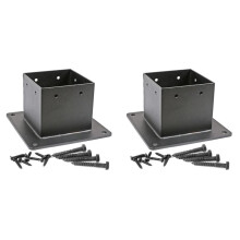 Base D'Ancrage à  en Acier Inoxydable de 4 X 4 Pouces (Réelle: 3,5 X 3,5 Pouces) avec Vis pour Garde-Corps de Terrasse (2 Paquet)