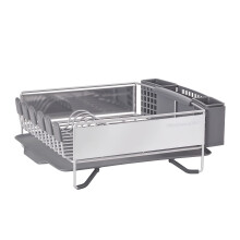 Supporto per Piatti Compatto KitchenAid, Cestino Rimovibile, Grigio Satinato, 15x13.25 pollici