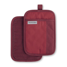 KitchenAid Beacon Two-Tone Non-Slip Pot Holder Set, Passion Red/Bordeaux, 7"x10", 2 Piece