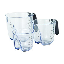 KitchenAid Universal Mätkoppar, Set av 3, Klara med Svarta Handtag