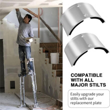 4Pcs Drywall Stilt Curved Plate,Drywall Stilt Foot Rest Replacement Part,Stilt Leg Cuff Plate,Stilt Leg Comfort Plate