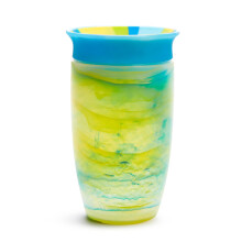 Munchkin Miracle 360 Trinkbecher für Kleinkinder, auslaufsicher, 10 Unzen, Tropical Swirl, Blau/Multi