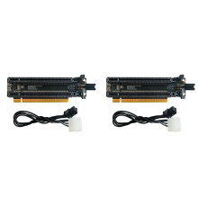 2X Carte D'Extension PCI-E 4.0 X16 1 à 2 Gen4 Carte Divisée PCIe-Bifurcation X16 à X8X8 avec Emplacements Espacés de 20 mm CPU4P (4 Broches)