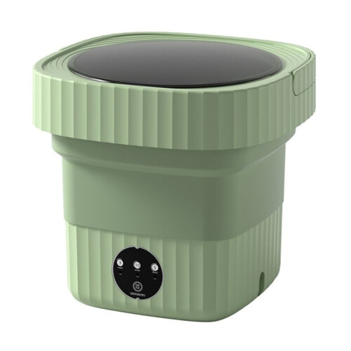 Folding Washing Machine Portable Small Washing Machine  Underwear Cleaning Machine Green US Plug