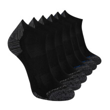 Skechers hommes 6 paires de chaussettes de course basse, noir, 10-13 US