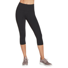 Skechers dam Go Walk Hög midja Capri leggings, Djärv svart, Stor US