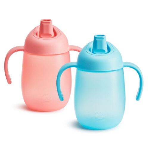 Munchkin Munchkin Simple Clean Trainer Sippy Cup mit Griffen, 6+ Monate, 207 ml, Blau/Rosa