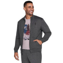 Skechers Herr Hoodless Hoodie GO WALK Överallt Full Zip Mock Neck Jacka, Heather Charcoal, XX-Large