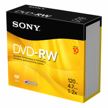 Sony 10DMW47SS 2X 4,7 Go DVD-RW Disques 10-Pack