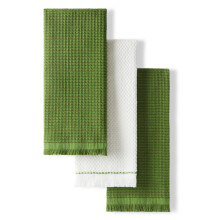 KitchenAid Gourmet Series Gridlines Kökshanddukar 3-Pack, 100% Bomull, Matcha Grön, 18"x28"