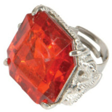 Rhode Island Novelty Deluxe Jumbo Vintage Hollywood Starlet Kostym Röd Rhinestone Bling Ring