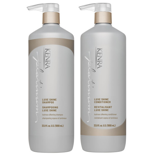 Kenra Platinum Luxe Shine Shampoo e Conditioner Set | Alta Lucentezza | Conditioner Lisciante per Capelli Crespi | 3