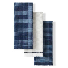 KitchenAid Gourmet Series Gridlines Kitchen Towels 3-Pack Set, 100% Cotton Absorbent, Ink Blue, 18"x28"