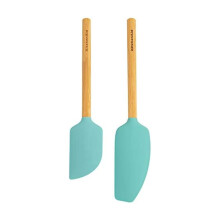 KitchenAid Bamboo Spatula Set, 2-delad, Aqua Sky