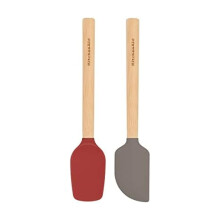 KitchenAid Mini Spatula Set with Silicone Head, 2-Pack, Empire Red/Gray