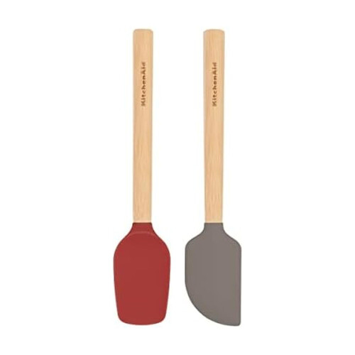 KitchenAid KitchenAid Mini Spatula Set with Silicone Head, 2-Pack, Empire Red/Gray