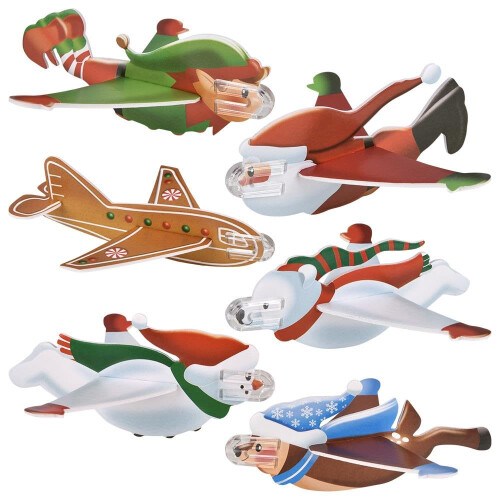 Mini plane voladores navideños de Rhode Island 4" (1 por pedido, estilo variable)