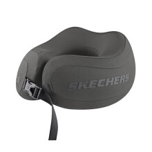 Skechers Nackkudde för Resor, Minnesskum Resenackkudde för Flyg, Bärbara Flygplansaccessoarer, Grå
