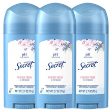 Bred Solid Antiperspirant och Deodorant, Powder Fresh, 2.7 oz, 3-pack