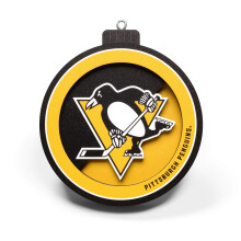 YouTheFan NHL Pittsburgh Penguins 3D Logo Ornament, grote teamkleuren