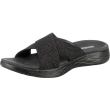 Skechers Sandali Slide Glistening Metallic Mesh On-the-GO 600, Nero / Nero, 7
