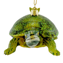 Kurt Adler 4-Inch Noble Gems Glass Land Turtle Ornament
