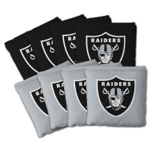 YouTheFan Set di 8 Sacchi Cornhole NFL Las Vegas Raiders - Doppio Lato Scivolo e Fermo - Misura Regolamentare con Custodia