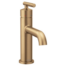 Grifo de lavabo moderno Moen Gibson dorado bronce, un solo orificio con placa opcional, 6145BZG