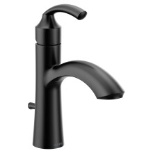 Grifo de lavabo Moen 6170BL Glyde de manija única con placa de cubierta opcional, negro mate