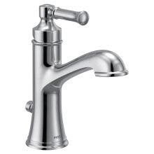 Grifo de lavabo Moen Dartmoor Chrome de una sola manija con placa de cubierta opcional, 6803