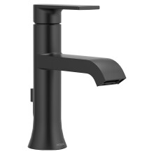 Grifo de lavabo moderno Moen Genta LX Negro Mate de una sola manija con plancha opcional, 6706BL