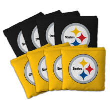 YouTheFan Set di 8 Sacchi Cornhole NFL Pittsburgh Steelers - Doppio Lato Scivola & Ferma - Dimensione Regolamentare con Custodia