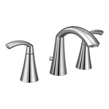 Grifo de lavabo Moen Glyde Chrome de dos manijas con arco alto para configuraciones de 3 orificios, incluye válvula, TV6173
