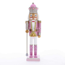 Kurt Adler Nutcracker in Legno Rosa da 15 Pollici
