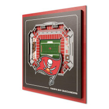 YouTheFan Officially-licensed NFL Tampa Bay Buccaneers Stadium Series 3D Wall Art - multi-layer team stadium replica, detailed sports fan gift, indoor