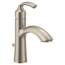 Grifo de lavabo Moen 6170BN Glyde de una sola manija, con placa de cubierta opcional, níquel cepillado