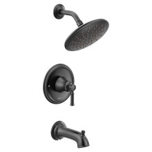 Sistema de grifo de ducha Moen Dartmoor Negro Mate con cabezal de lluvia sin válvula, T2283EPBL