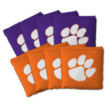 YouTheFan Borse da Cornhole NCAA Clemson Tigers Set di 8 - Doppia Faccia Regolamentare con Custodia