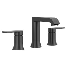 Grifo de lavabo de baño Moen Genta LX de dos manijas, arco alto, acabado negro mate, incluye válvula, TV6708BL