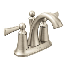 Grifo de baño Moen 4505BN Wynford de dos manijas, alto, acabado níquel cepillado