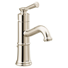 Grifo de lavabo Moen Belfield en níquel pulido con desagüe y placa de cubierta opcional, 6402NL