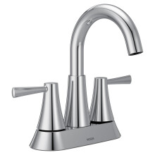 Grifo de baño moderno Moen Ronan cromo con 2 asas, 4 in. y desagüe pulsador, 84022